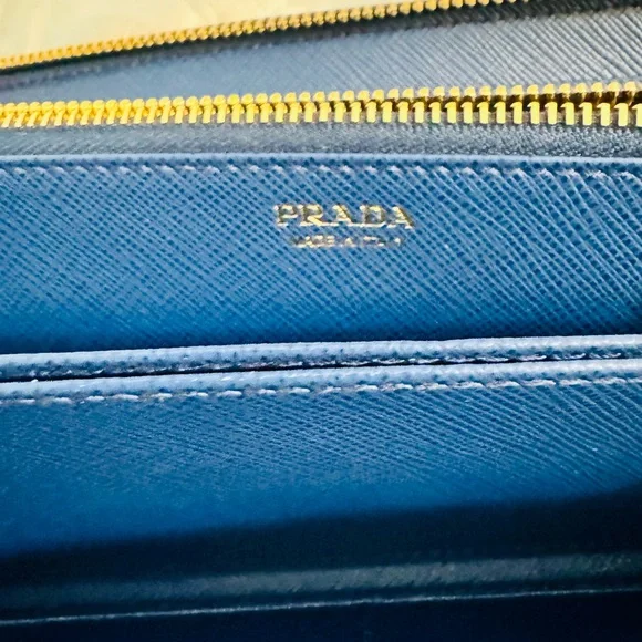 Prada Vibrant Blue Saffiano Wallet